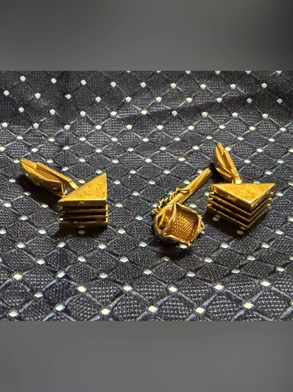 Gold Fishing Lure Cufflinks - Men Accessories